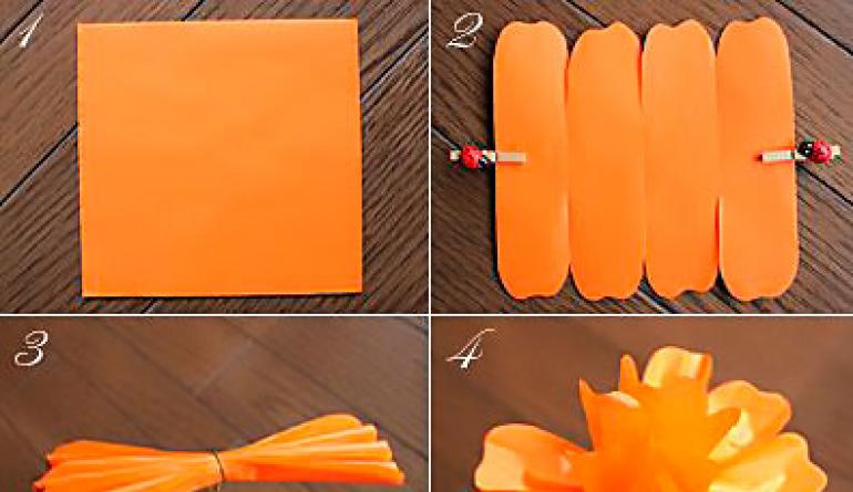 Цветы из гофрированной бумаги своими руками: как сделать с фото и видео